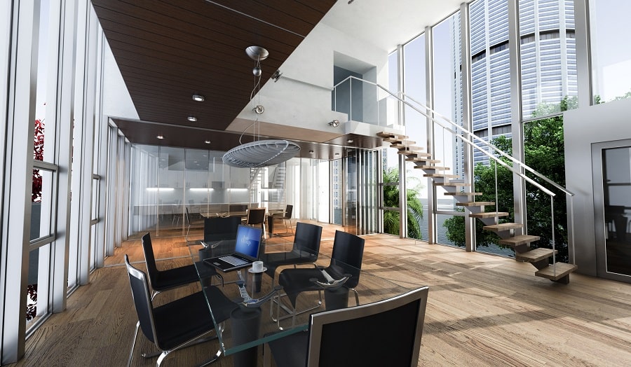 office with beautiful commercial interior design